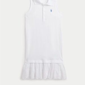 NWOT Polo by Ralph Lauren White Sleeveless Kids Polo Dress SIZE 8/10
